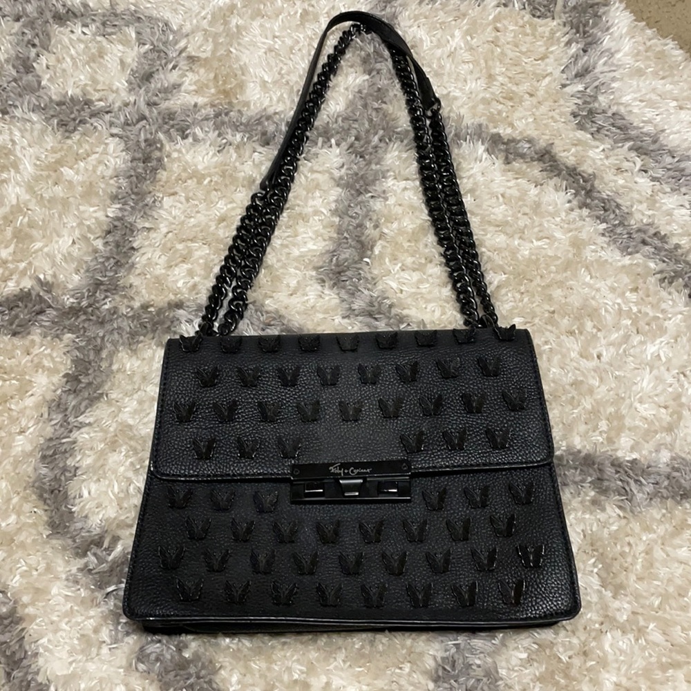 USED BLACK BUTTERFLY PURSE